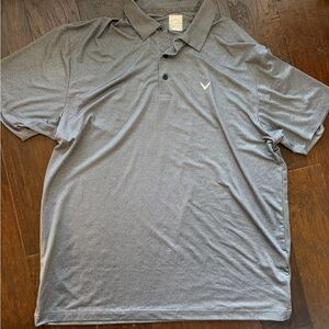 Callaway Light Gray Performance Polo with Subtle Texture